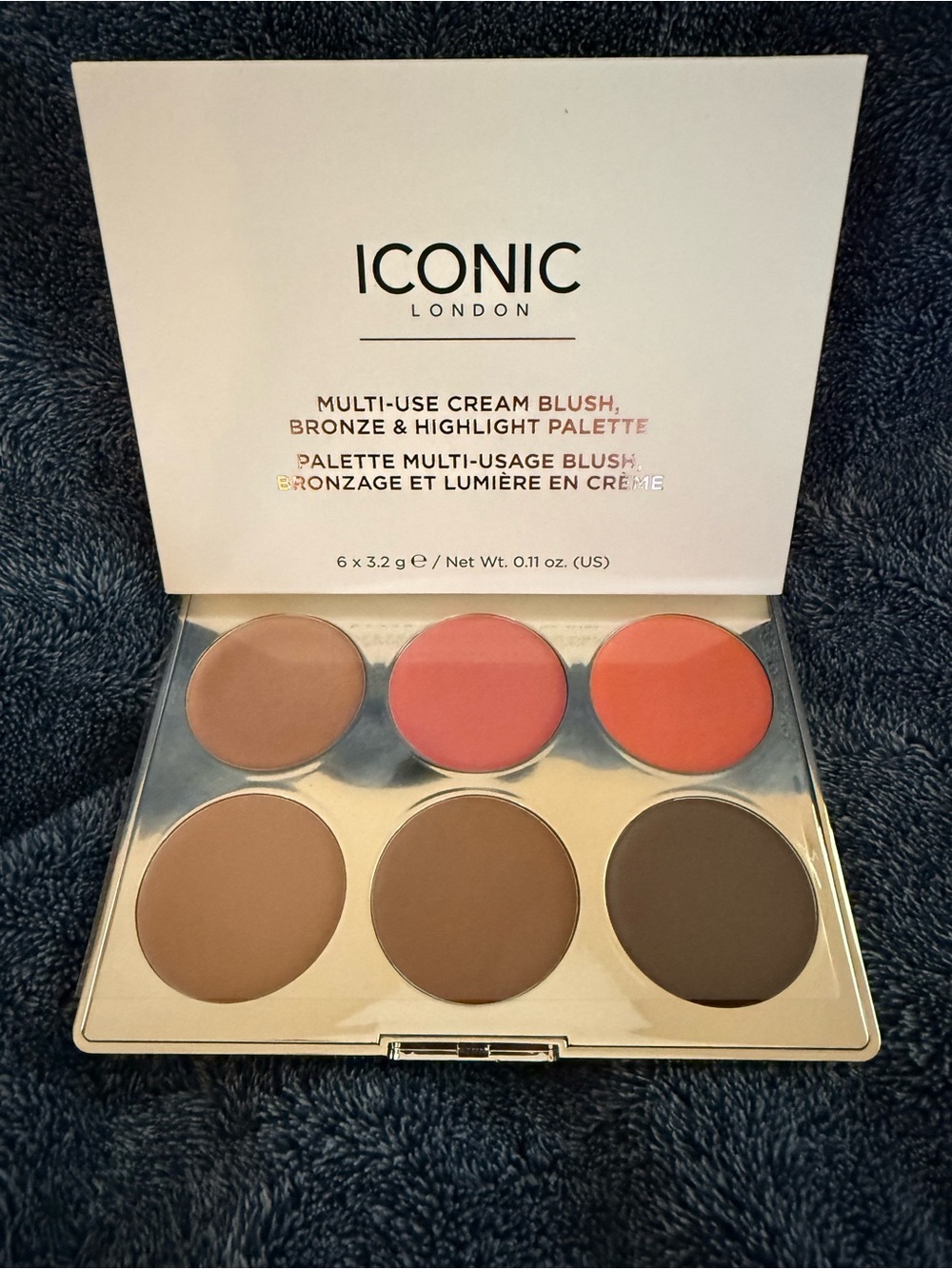 ICONIC LONDON Multi-Use Cream Blush, Bronze & Highlight Palette